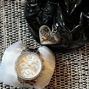Guess Oversized Silver Bling Watch